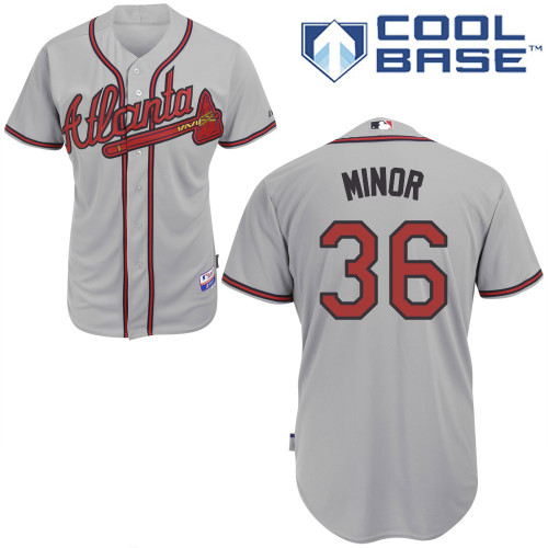 Mike Minor #36 MLB Jersey-Atlanta Braves Men's Authentic Road Gray Cool Base Baseball Jersey